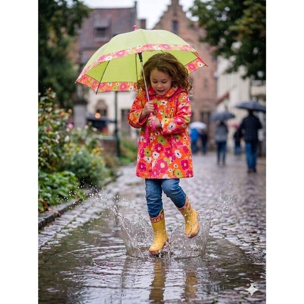 Catimini Toddler Girls 3 Removable Hooded Raincoat Jacket
